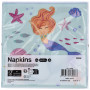 Folat 23928 Décoration d'anniversaire Bleue avec paillettes Irisé-Serviettes-Mermaid Magic-33 x 33 cm-20 pièces-Vaisselle Sirène