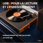 Audizio RP335 Platine Vinyle Bluetooth avec Enceintes 2x40W, Design Élégant, Lecture USB, 3 Vitesses, Fonction Enregistreur, Idé