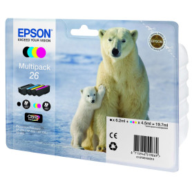 Epson C13T26164020 Cartouche d'encre Noir, Bleu, Rose, Jaune Epson C13T26164020 Cartouche d'encre Noir