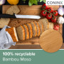 Grande Planche à Decouper Bois Coninx avec Fente Jus, 45x30x2.5cm Planches Découper en Bambou Moso Antibactérien pour Légumes, F