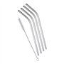 Excellent Houseware Lot de 4 pailles courbées en acier inoxydable avec brosse de nettoyage