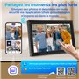 Cadre photo numérique avec Wi-Fi - Écran tactile 10,1" et 160 Go - Application gratuite - Cadre photo numérique - Noir - de Saaf