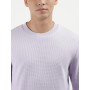 Calvin Klein Jeans T-Shirt Manches Longues Homme Badge Waffle Basique, Violet (Pastel Lilac), S