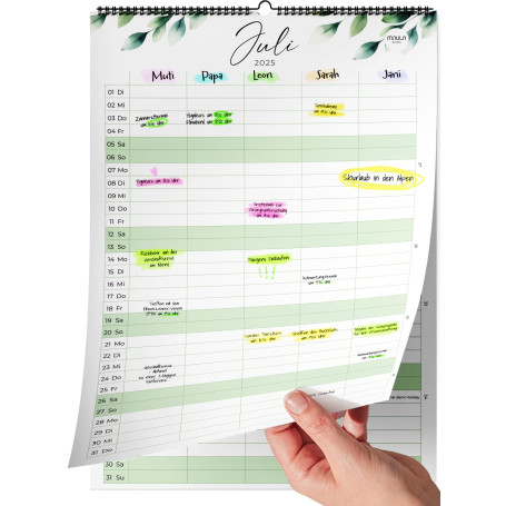 Calendrier mural 2025 2026 grand – Calendrier 2026 – Calendrier familial juil 2025 – Déc 2026 – Calendrier mural 2026 – Calendri