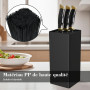 Vonsera Bloc Couteaux Cuisine, Porte Couteau Vide avec Lattes Flexibles, Universel Range Couteaux de Cuisine pour 8 Couteaux de