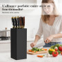 Vonsera Bloc Couteaux Cuisine, Porte Couteau Vide avec Lattes Flexibles, Universel Range Couteaux de Cuisine pour 8 Couteaux de