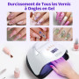 Vonsera Lampe UV pour Ongles en Gel Professionnelle, 220 W UV LED Machine à Ongles, Séche-Ongles avec 66 Perles LED, Lampe UV Na