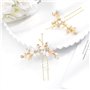 IYOU mariée fleur épingles à cheveux strass or mariée pinces à cheveux perle accessoires de cheveux de mariage pour femmes et fi