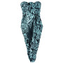 Paréo Plage Femme Serviette de Plage Sarong Drap Pareo Ethnique Bain Mer Beach Cover Up Wrap Skirt Coton Bleu Noir 110 x 160 cm