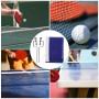 Tennis de Table Net Portable Simple Polyester Tennis Table Pong Net avec Support en Métal Sports Remplacement Accessoires(蓝)