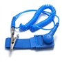 Sangle de poignet antistatique bleue avec câble de terre et pince crocodile pour protéger l'électronique sensible contre les déc