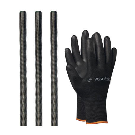 vasalat Lot de 3 tiges filetées M10