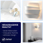 charlique® wave light - applique murale intérieure, blanche, lampe murale design avec 2 ampoules LED G9, éclairage mural pour sa