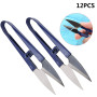 12 Pièces Ciseaux à fil ressort en acier - Ciseaux de Couture Professionnels U Shape - 105mm pour Artisanat, Broderie, Bricolage