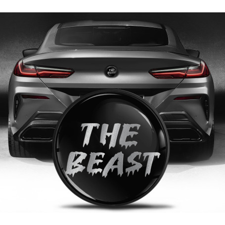 Biomar Labs Compatible avec BMW Emblème 51148219237 Plaque pour Arrière Coffre 74mm Argent Noir EZ 26