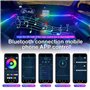 NEOVSUNY Éclairage intérieur LED en acrylique pour voiture - Éclairage d'ambiance RVB - 110 cm - 146 LED avec 219 options de scè