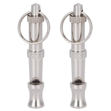 Duokon 2 Pices en Acier Inoxydable Pigeons sifflet ultrasonique Formation sifflet Portable Formateur Outil de Formation pour Chi