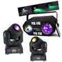 Party Light & Sound - Pack 3 Jeux de lumière - 2 Lyres PARTY-SPOT DMX Gobos 10W - 1 Jeu de Lumière "4en1" Astro Strobo Lumière n