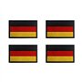 Lot de 4 mini écussons brodés avec velcro - Motif drapeau de l'Allemagne - Pour vêtements