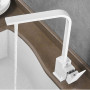 SJQKA Robinet de cuisine blanc, moderne, pivotant à 360°, mitigeur cuisine, valve en céramique, laiton anti-corrosion et antirou