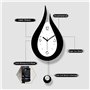 Horloge Murale Silencieuse sans Tic Tac,Pendules Murales Moderne CréAtive avec Pendule en Forme De Goutte d'eau, Pendule NuméRiq