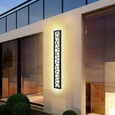 Applique Murale Longue étanche Ip65 Eclairage Mural LED En Intérieure Et Extérieure, Aluminium Nid D'oiseau Pour Terrasse Jardin