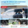ONEVAN Nettoyeur Haute Pression sans Fil, 80bar Mini Nettoyeur Haute Pression sur Batterie 2x4,0Ah, écran LCD, buse 5 en 1, Pist