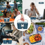 100W Gamelle Chauffante Electrique 1.8 L Chauffage Rapide 12V/24V, 220V/240V, Lunch Box Chauffante Electrique pour la Maison et 