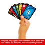 Mattel Games UNO No Mercy Jeu de cartes dans sa boîte de transport et de voyage, pour des soirées jeux en famille, avec des règl