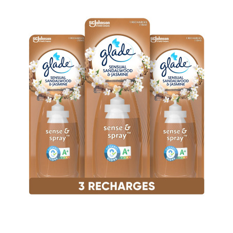 Glade Sense & Spray Recharges Diffuseur à Détection de Mouvement - Infusé Aux Huiles Essentielles - Jusqu'à 2 Mois de Parfum - S