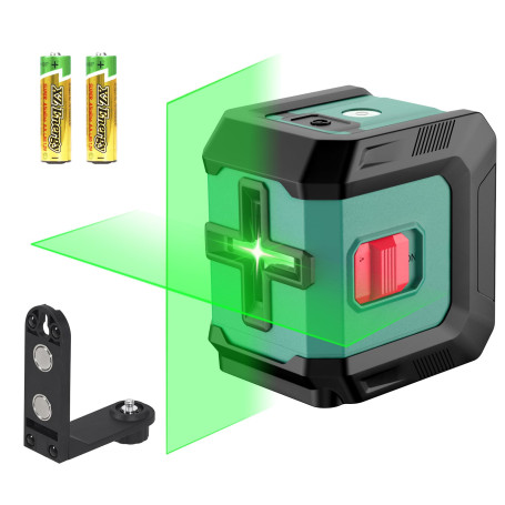 HYCHIKA Niveau Laser 15M, Autonivelant Laser Vert avec 3 Niveaux de Luminosité Réglables, Niveaux Laser avec Support pour Décora