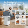 Innvitop Deshumidificateur d Air Electrique 16L/Jour Con Display d’Humidité, 3 Modes, Déshumidificateur Maison ave Mode Séchage 
