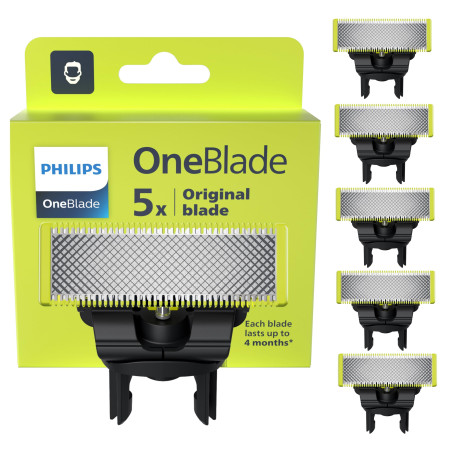 Philips OneBlade Original lames, pour tous les modèles OneBlade et OneBlade Pro, 5 pièces (modèle QP250/50)