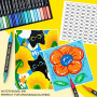 Lyuvie 132 Couleurs Feutre Acrylique,66 Pcs Acrylic Paint Marker Marqueur Peinture Acrylique Pointe Brush pour Roche Tissu Pierr