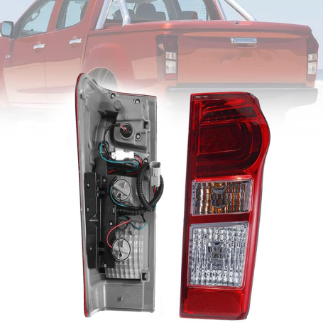 BYBEST Feu Arrière pour Isuzu DMax D Max Ute 2017-2019, LED Feux Frein Lampe Voiture Remplacement Gauche Droit Côté Passager Con