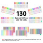 Shuttle Art 260 Stylo Gel Couleur, Lot Stylo Couleur 130 Stylos à Bille à Encre Gel avec 130 Recharges Inclus Couleur Paillette
