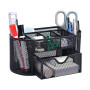 MumdoYAL Organisateur de bureau en maille métallique avec tiroir et porte-stylos pour stylos, notes adhésives, agrafeuses, tromb