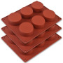 Newk Lot de 3 moules cylindriques en silicone à 6 cavités de 5,1 cm pour cupcakes, savons faits à la main, muffins, gâteaux, che
