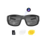 OhO Lunettes de soleil vidéo 32 Go 1080p Full HD avec caméra intégrée 15 MP et protection UV400 polarisée et lentille interchang