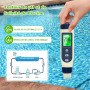 Pious Ph Metre, 5 en 1 PH/TDS/EC/Salinité/Thermomètre, Testeur ph à Écran LCD, Compensation Automatique de la Température, Ph Me