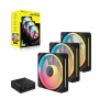 CORSAIR iCUE Link LX120-R RGB 120mm PWM Ventilateur Inversés – Kit Triple Ventilateur – Faible Bruit, CORSAIR Palier à Dôme Magn