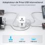 Amoner Adaptateur Prise Universelle, Travel Adapter Internationale Voyage avec 2 USB 2 Type C Universel UK EU USA Allemagne Ital