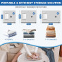 Sac Sous Vide Vetement Aspirateur avec Pompe USB, Lot de 6 Sacs de Rangement Sous Vide (2X 40*40cm, 2X 40*50cm, 2X 40*60cm), Sac