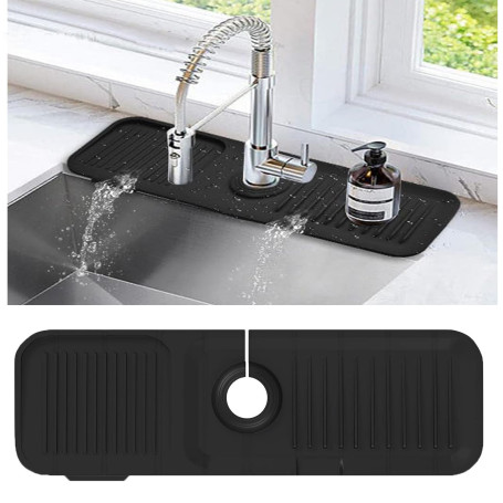 Protection Contre Les éclaboussures d'évier de Cuisine, Attrape-Éclaboussures de Robinet,Tampons de Robinet en Silicone,Tapis de