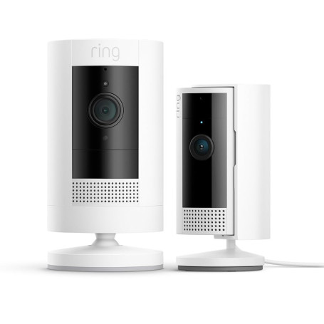 Ring Caméra extérieure sans fil (Stick Up Cam) + Caméra intérieure (Indoor Cam 2e gén.) | Caméra de surveillance wifi avec vidéo