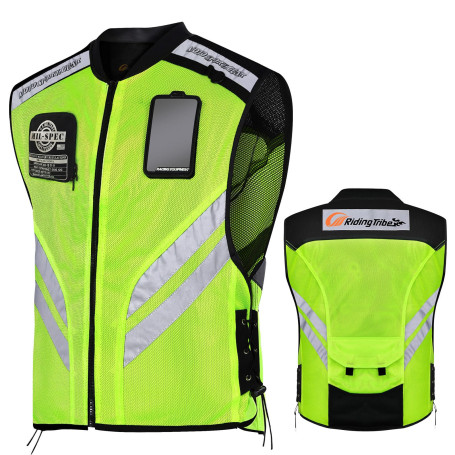 LVNRIDS Gilet de Sécurité Réfléchissant sans Manches pour Moto Homme Femme