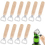mizikuu Decapsuleur Biere, 10 Pièces Ouvre Bouteille avec Poignée en Bois Portable Cadeau Fête des pères Personnalisée Decapsule