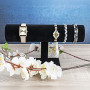 Porte-bijoux pour bracelets et montres, 23,5 x 7 x 13,5 cm, noir, aspect velours