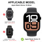 Diruite 2 Pièces Coque pour Apple Watch Series 10 46mm Protection Écran Dur PC Matériel Ultra Mince Verre Trempé Écran Case,Noir
