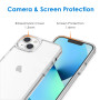 JETech Coque pour iPhone 13 6,1 Pouces, Anti-Jaunissement étui de Protection Transparente Antichoc, Housse Anti-Rayures (HD Clai